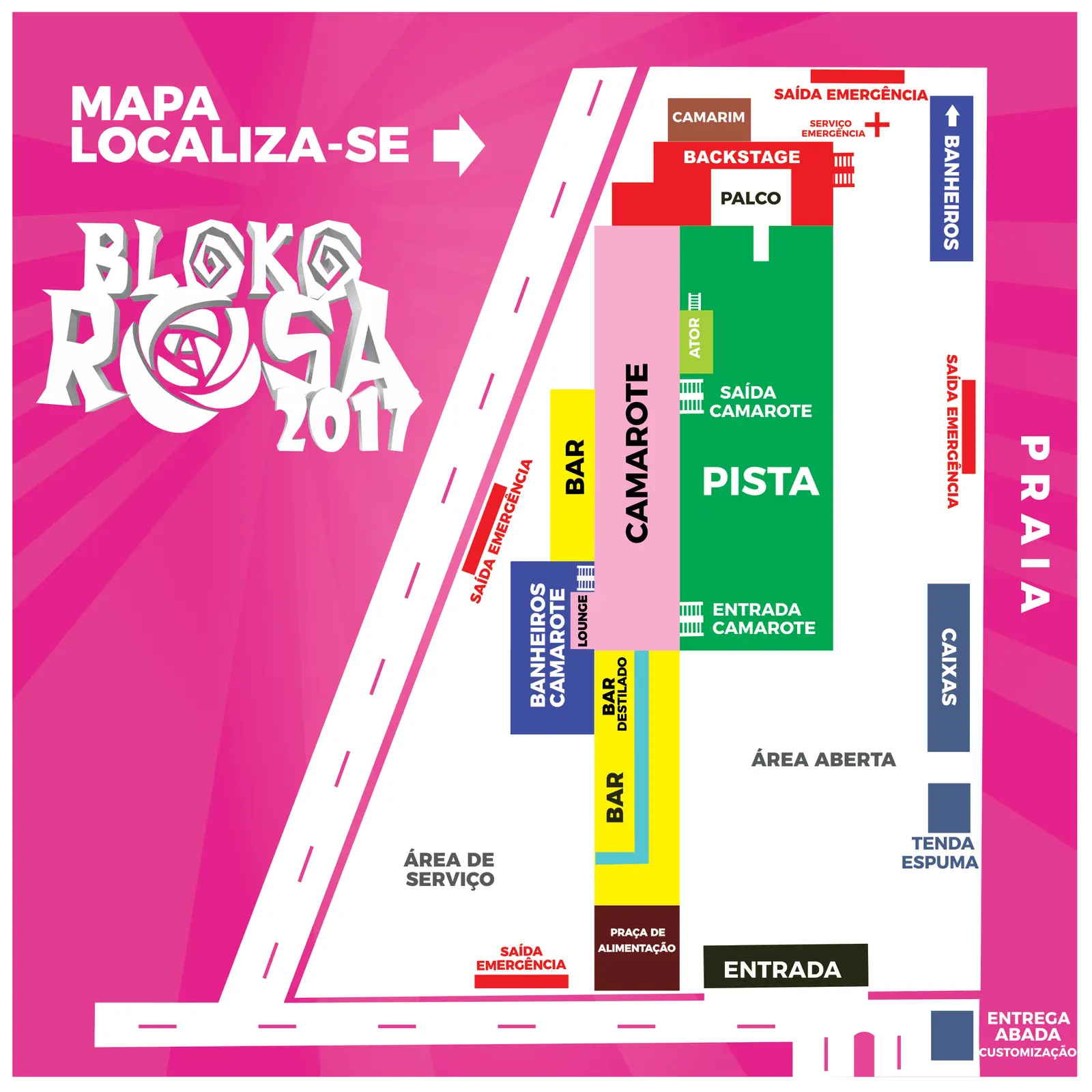 Mapa oficial do Bloko Rosa 2017